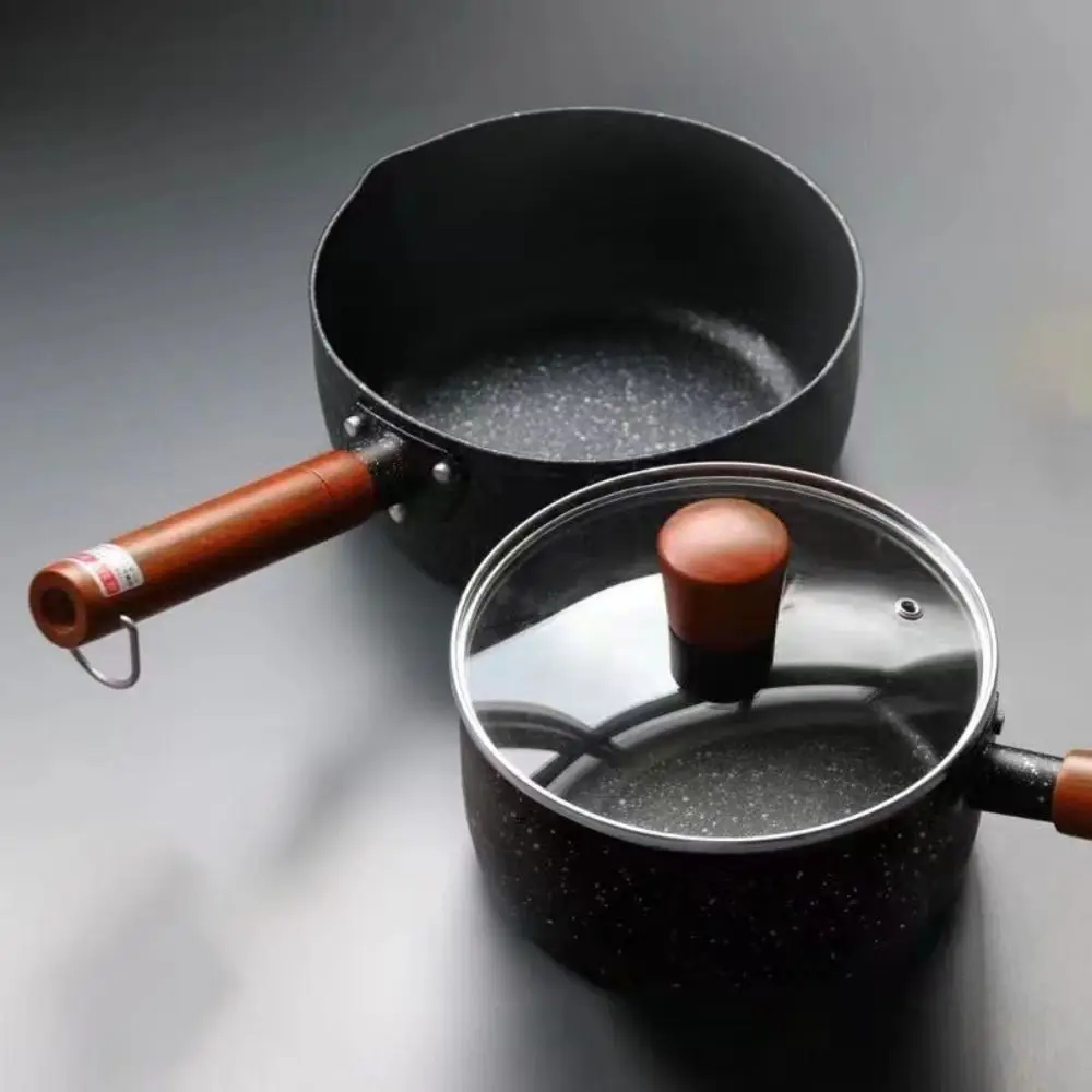 Non-Stick Milk Pot Wood Handle - đánh giá và giá Baby Food Japanese