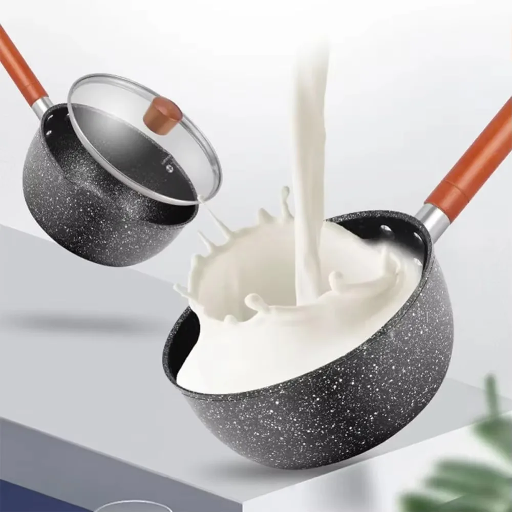 Non-Stick Milk Pot Wood Handle - đánh giá và giá Baby Food Japanese