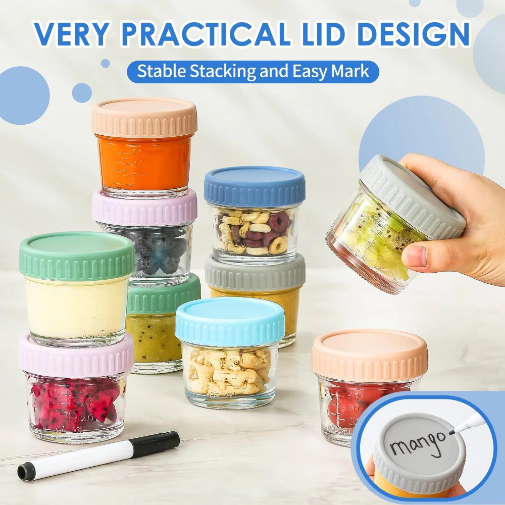 6pcs Mason Jar Glass Baby Food - đánh giá và giá Baby Food Jars Glass