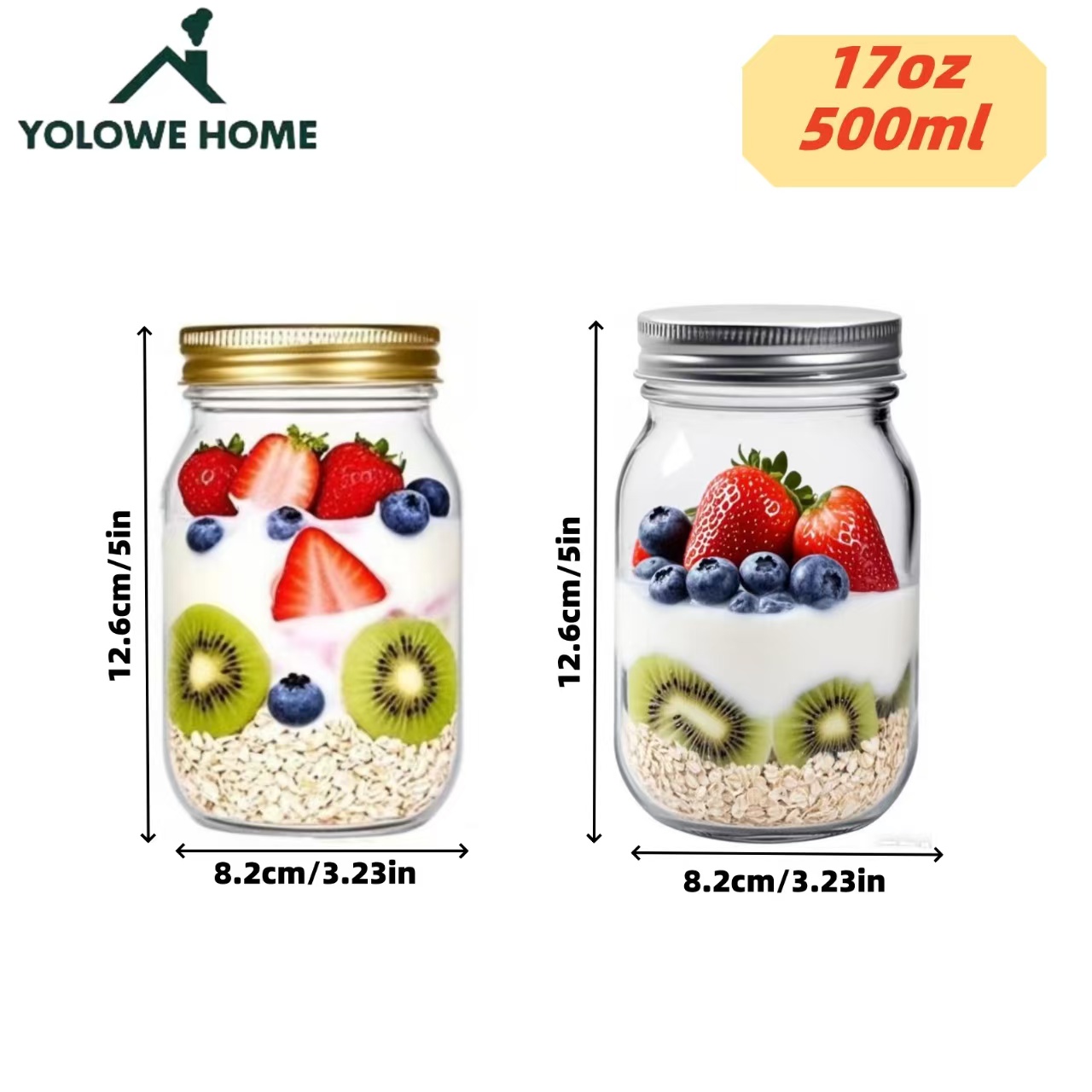 6Pcs, 12Pcs, 500Ml/16Oz, Glass - đánh giá và giá Baby Food Jars Glass