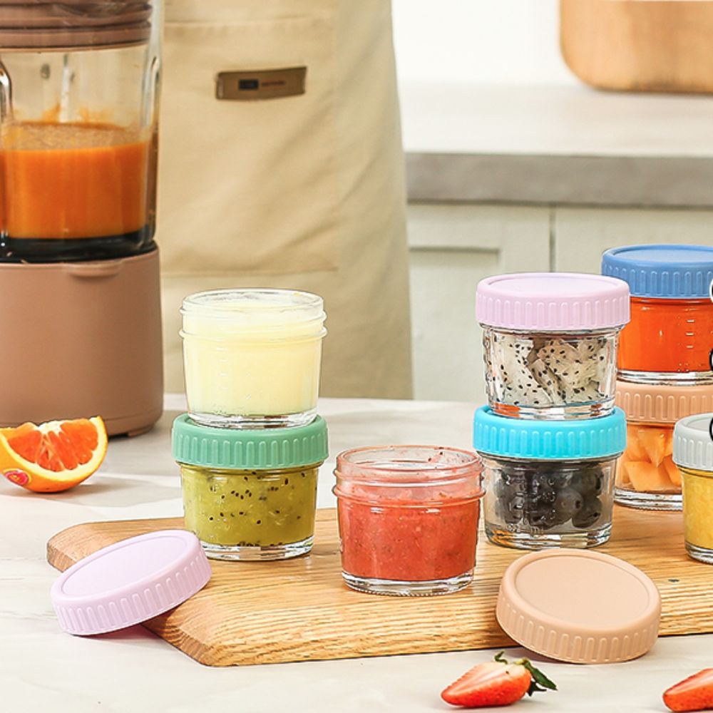 6pcs Mason Jar Glass Baby Food - đánh giá và giá Baby Food Jars Glass