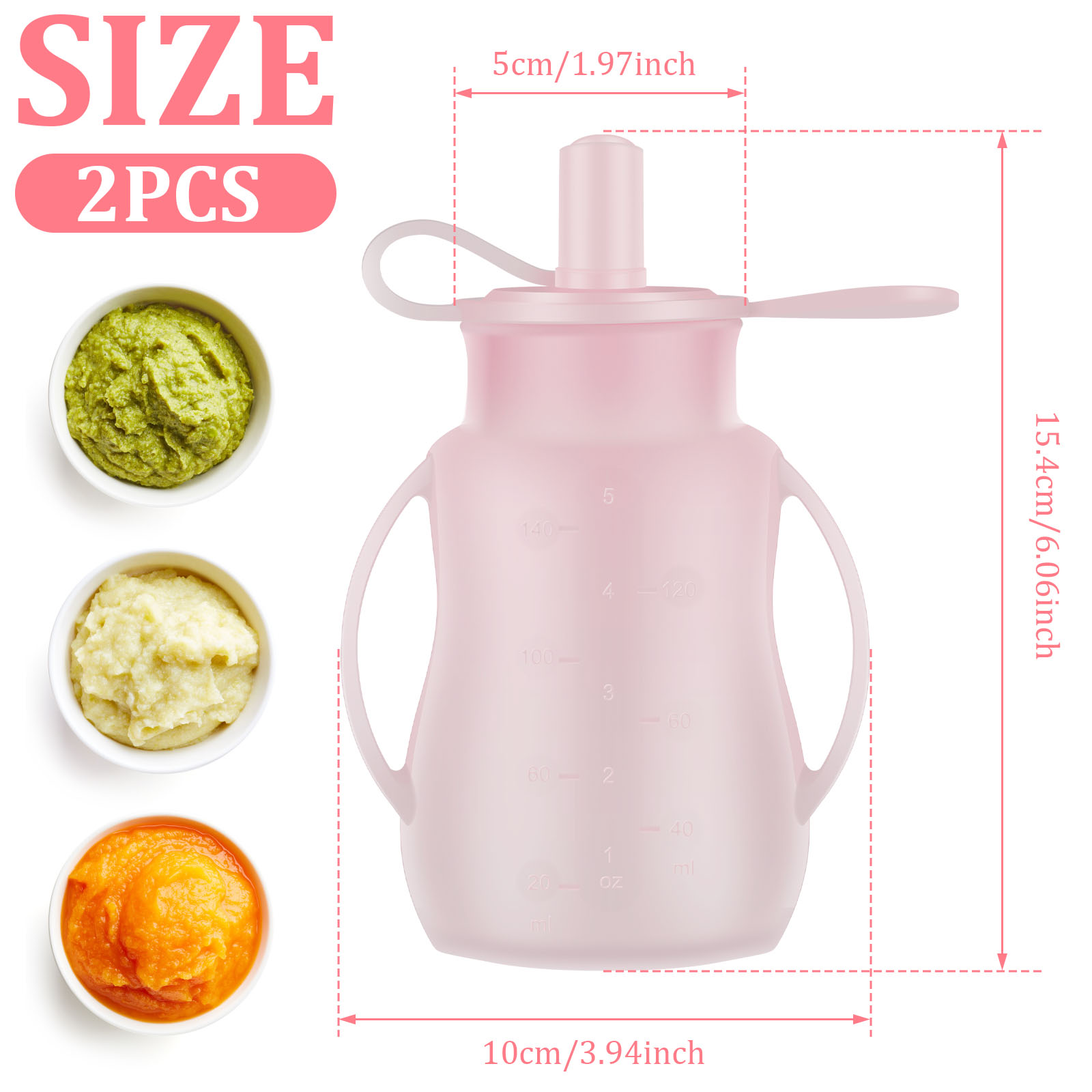 2Pcs Baby Feeding Pouches Sili - đánh giá và giá Baby Food Pouches Reusable