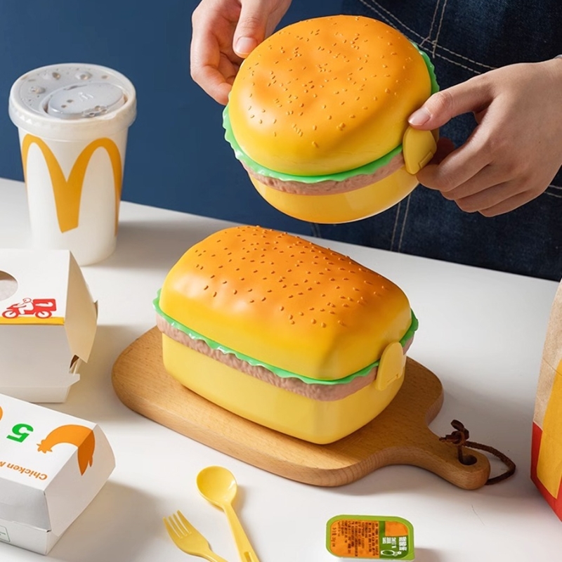 Hamburger Lunch Box Double Tie - đánh giá và giá Baby Food Container