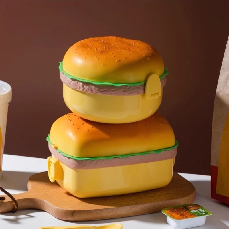 Hamburger Lunch Box Double Tie - đánh giá và giá Baby Food Container